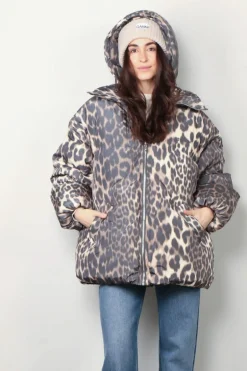 Ganni Jas - Leo Puffers Midi Jacket - Almond milk