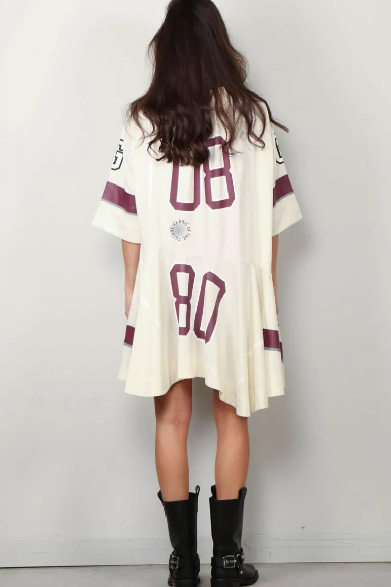 Ganni Jurk - Future Mesh Oversized Mini Dress - Antique White