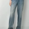 Golden Goose Jeans - Pant Kim Sand Wash All Over Eyelet - Blue