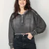 Golden Goose Hoodie - Zipped Hoodie Sprayed Effect - Dark Anthracite