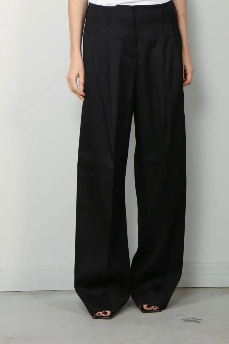 Golden Goose pantalon - Pant Wide Leg Gabardine - Black
