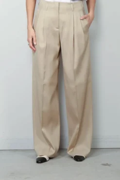 Golden Goose Pantalon - Pant Wide Leg Gabardine - Sand