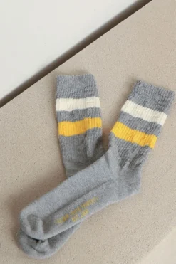 Golden Goose Sokken - Socks High Rib - Melange Grey / Maize / Heritage White