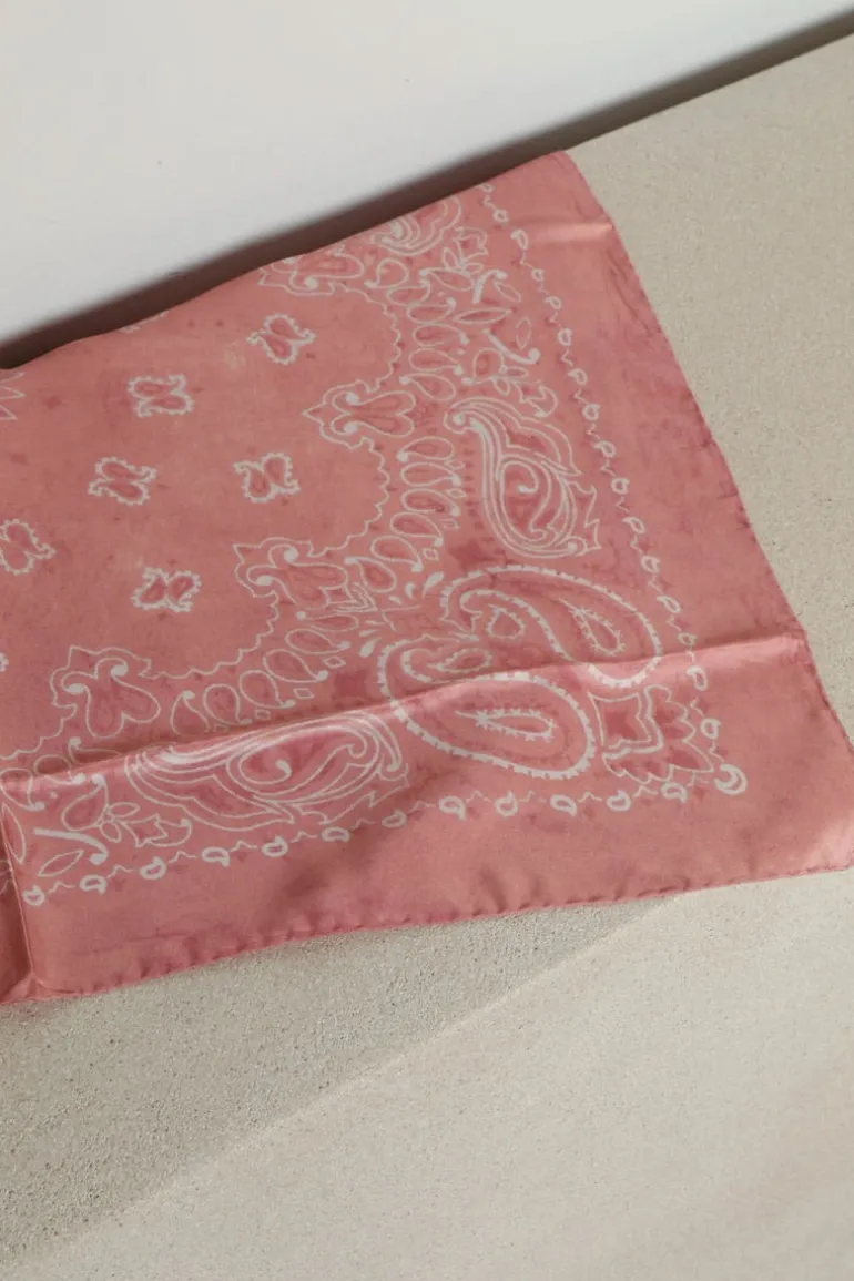 Golden Goose Foulard - Foulard Paisley Print Silk - Antique Rose