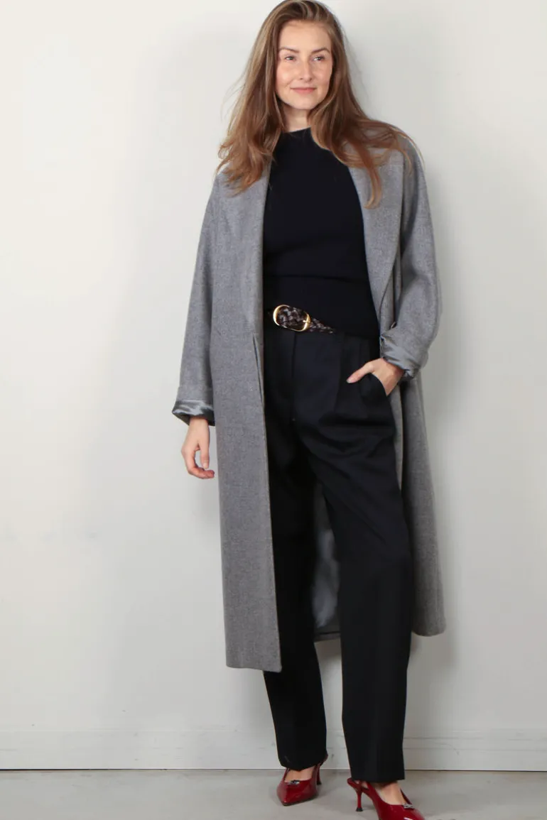 Golden Goose Broek - Tapered High Waisted Compact Wool Gabardine - Dark Blue