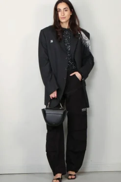 Golden Goose Trui Cropped Knit Crew Neck - Black