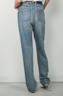 Golden Goose Jeans - Pant Kim Sand Wash All Over Eyelet - Blue