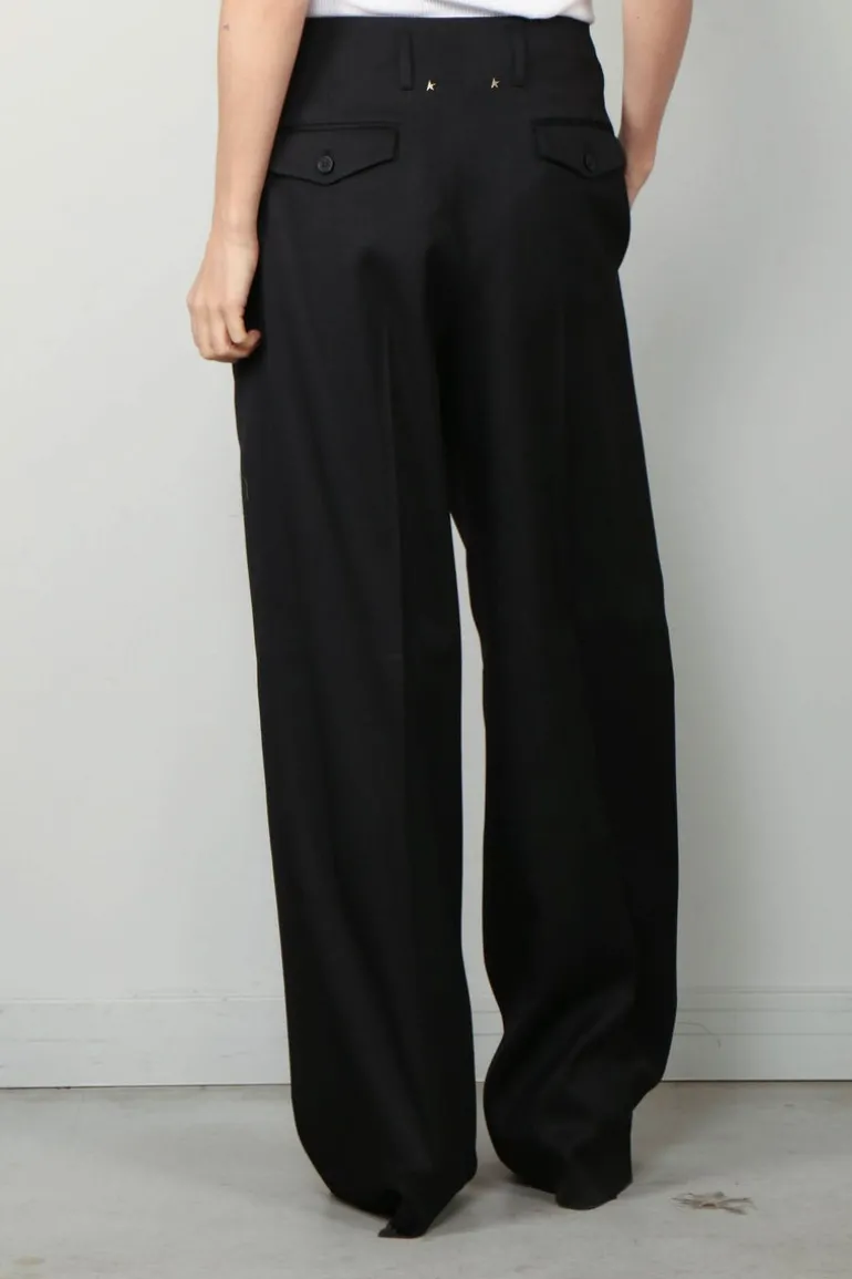 Golden Goose pantalon - Pant Wide Leg Gabardine - Black
