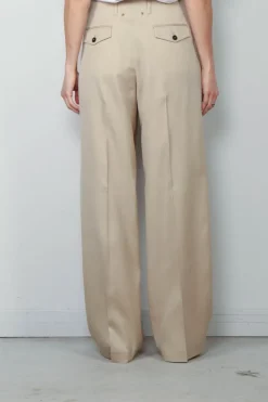 Golden Goose Pantalon - Pant Wide Leg Gabardine - Sand