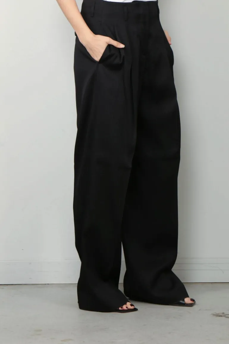 Golden Goose pantalon - Pant Wide Leg Gabardine - Black