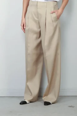 Golden Goose Pantalon - Pant Wide Leg Gabardine - Sand