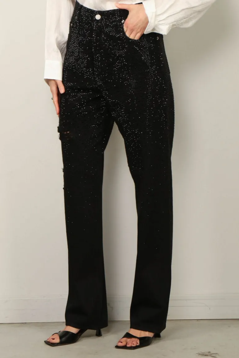 Golden Goose Jeans - Pant Kim Denim Crystals Degrade - Black