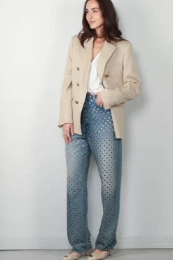 Golden Goose blazer - Double-Breasted Blazer Gabardine - Sand