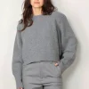 Halfboy Trui - Alice crew neck - Light grey melange