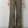 Halfboy Broek - Zipped Wide Pants - Tea Leaf