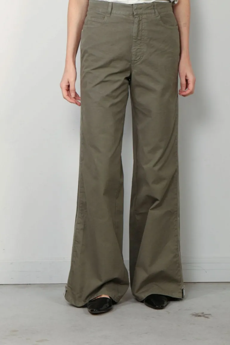 Halfboy Broek - Zipped Wide Pants - Tea Leaf