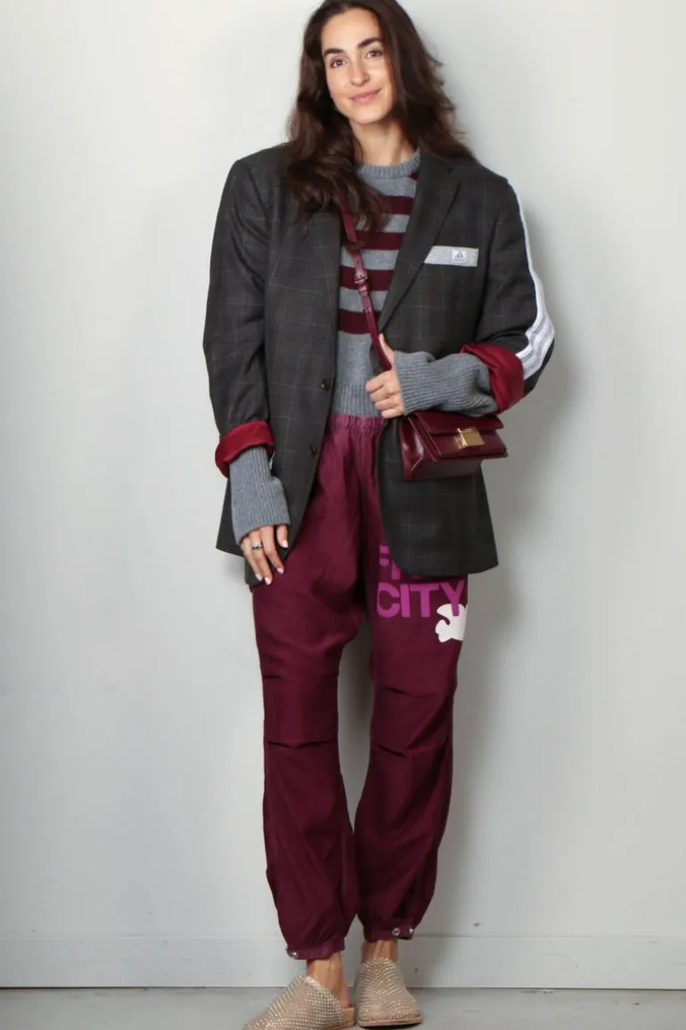Halfboy Trui - Alice crew neck - Melange/bordeaux