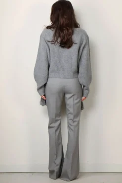 Halfboy Trui - Alice crew neck - Light grey melange