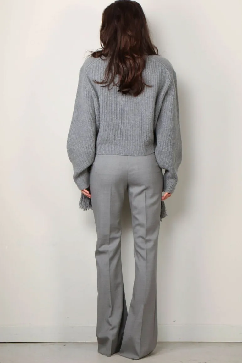 Halfboy Trui - Alice crew neck - Light grey melange