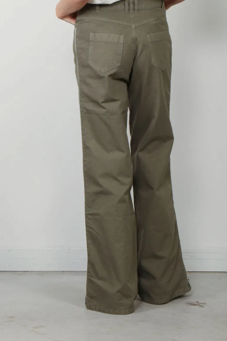 Halfboy Broek - Zipped Wide Pants - Tea Leaf