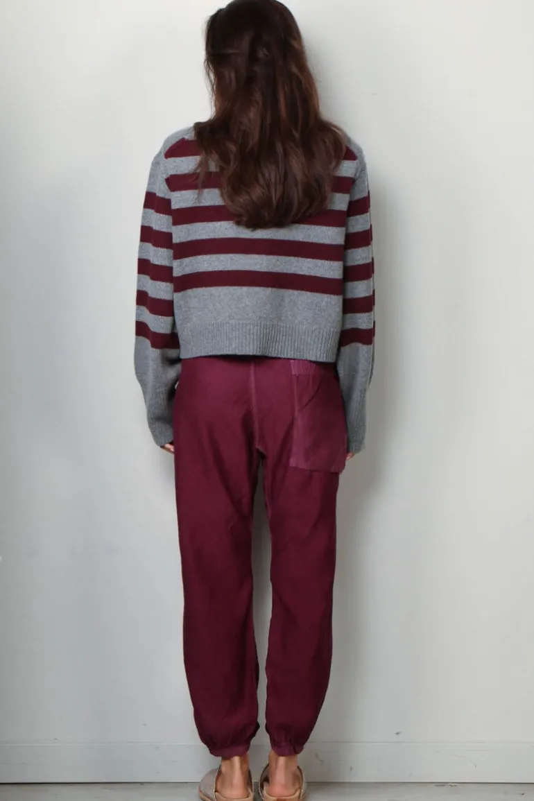 Halfboy Trui - Alice crew neck - Melange/bordeaux