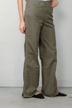 Halfboy Broek - Zipped Wide Pants - Tea Leaf
