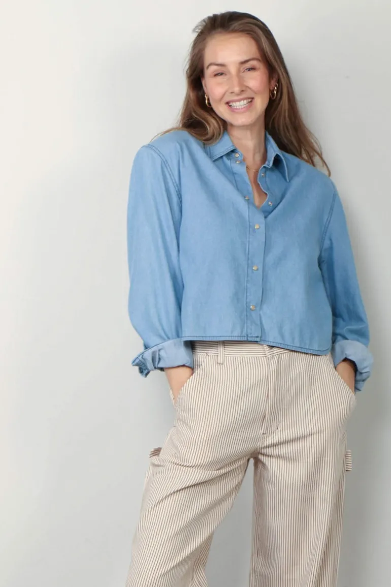 Halfboy Blouse - Power shirt - Medium blue denim