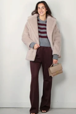 Halfboy Trui - Alice crew neck - Melange/bordeaux