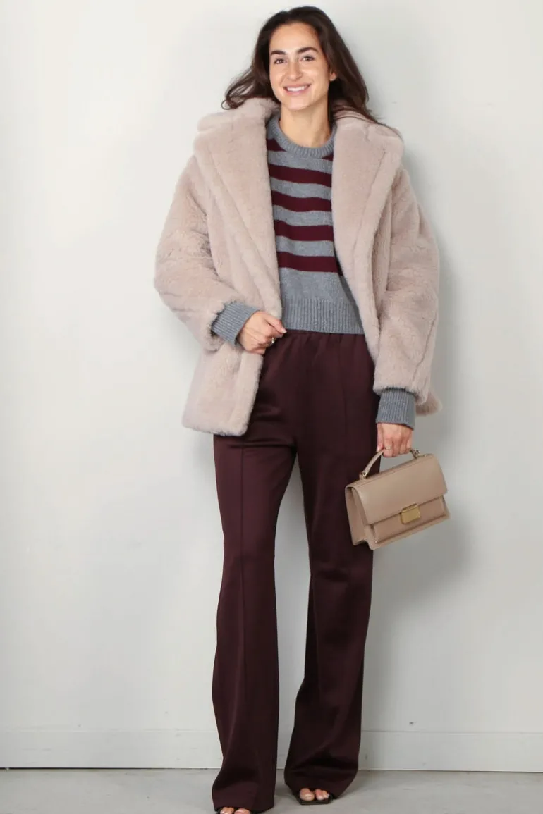 Halfboy Trui - Alice crew neck - Melange/bordeaux