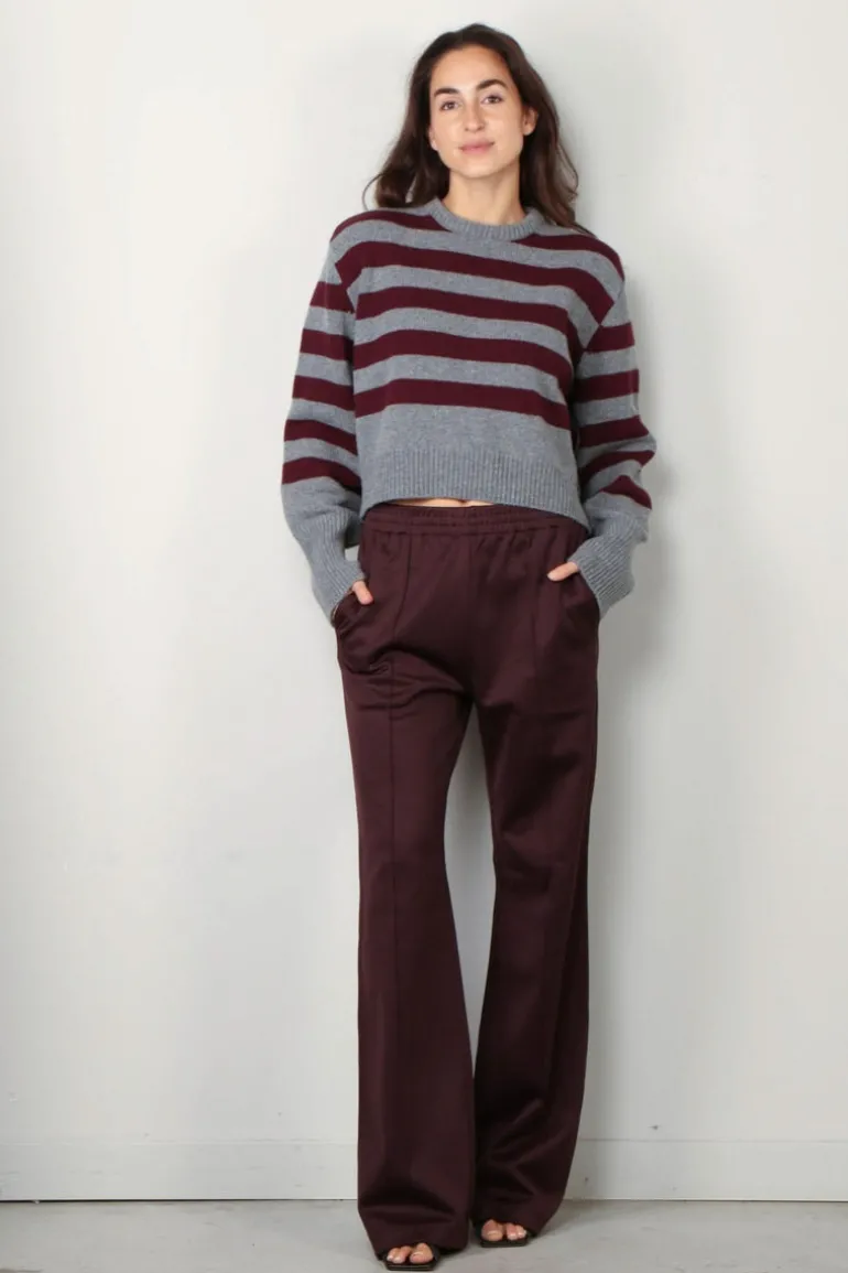 Halfboy Trui - Alice crew neck - Melange/bordeaux