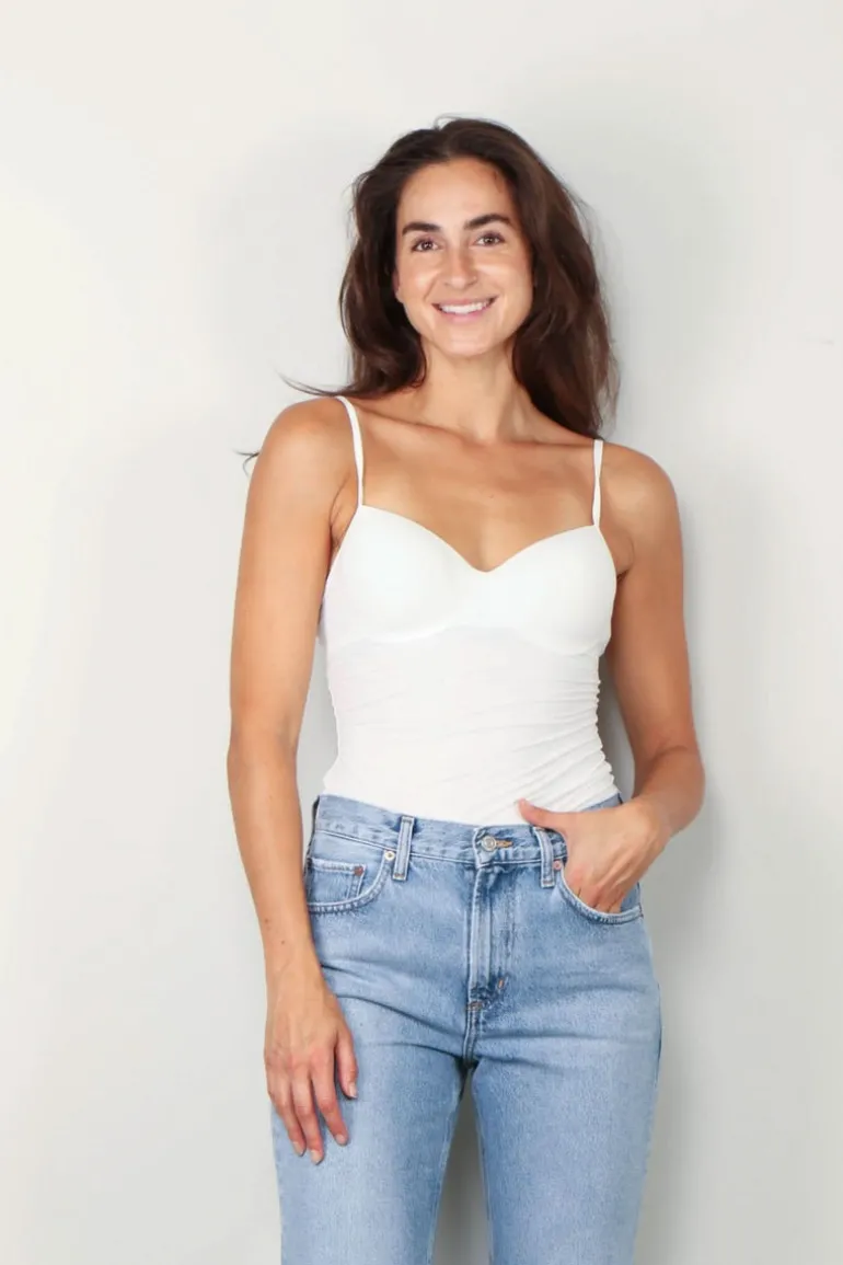 Hanro top - Allure Padded Bra - off white