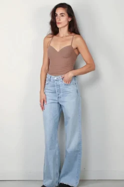 Hanro top - Allure Padded Bra - dark taupe
