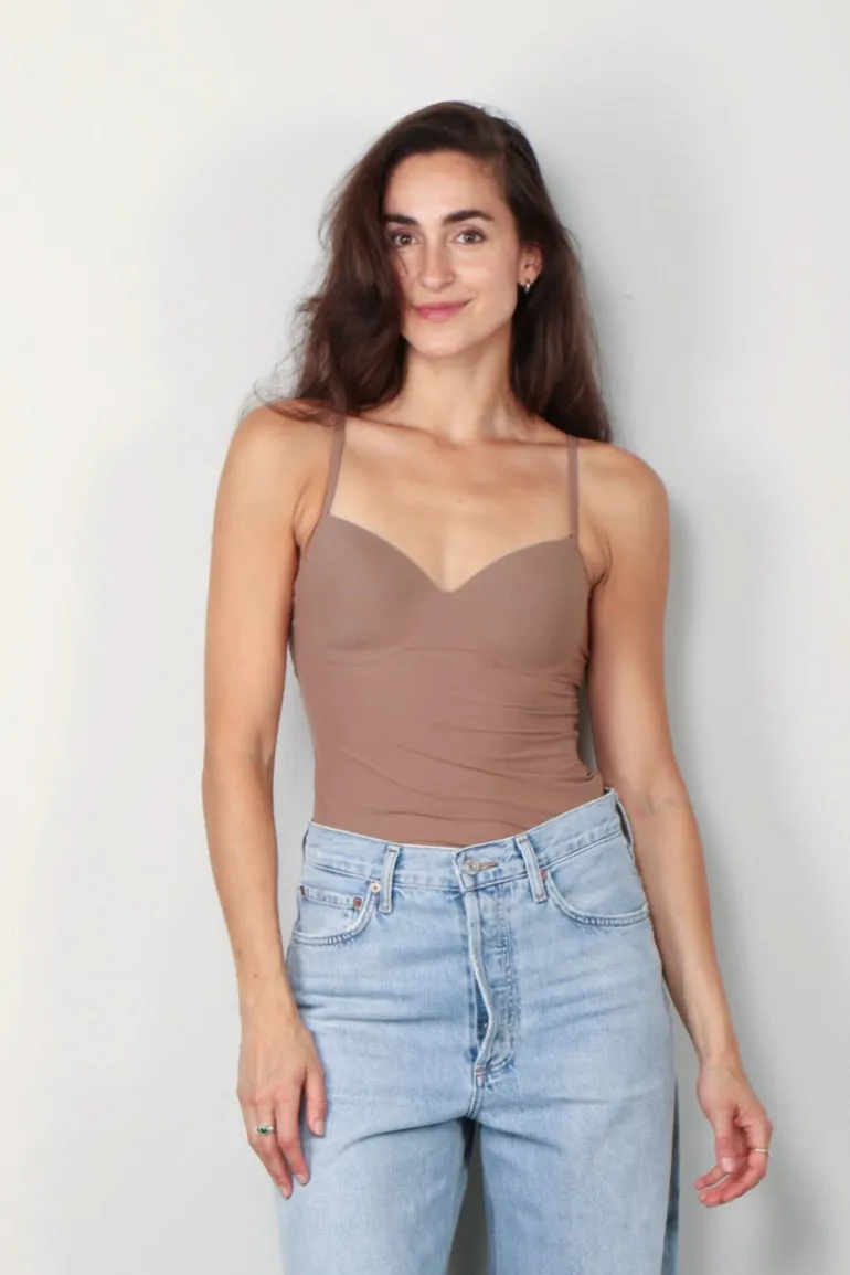 Hanro top - Allure Padded Bra - dark taupe