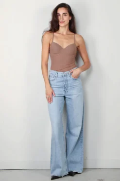 Hanro top - Allure Padded Bra - dark taupe
