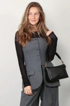 Herskind Top - Jacqui - Light Grey Pinstripe