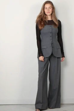 Herskind Top - Jacqui - Light Grey Pinstripe