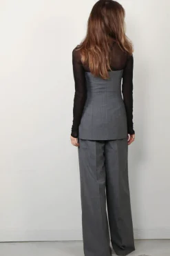 Herskind Top - Jacqui - Light Grey Pinstripe