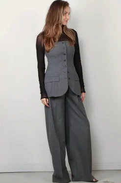Herskind Top - Jacqui - Light Grey Pinstripe