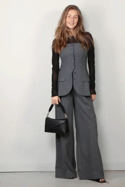 Herskind Top - Jacqui - Light Grey Pinstripe