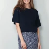 Joseph Top - Rd Nk Ss Linen Blend - Navy