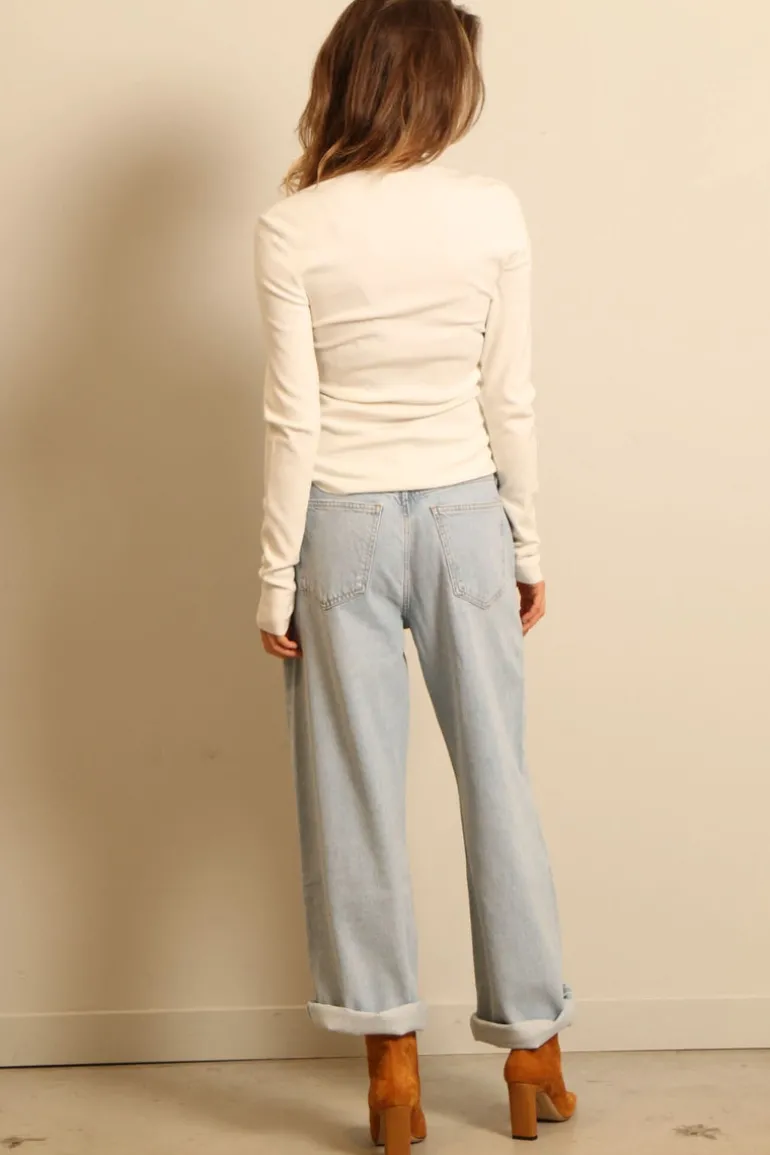 Joseph top - JF004762 Rd Nk Ls - Ivory