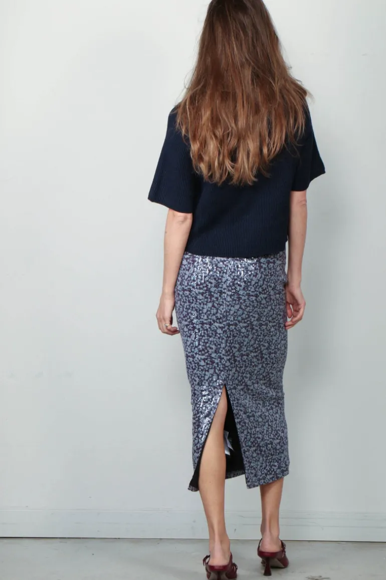 Joseph Top - Rd Nk Ss Linen Blend - Navy