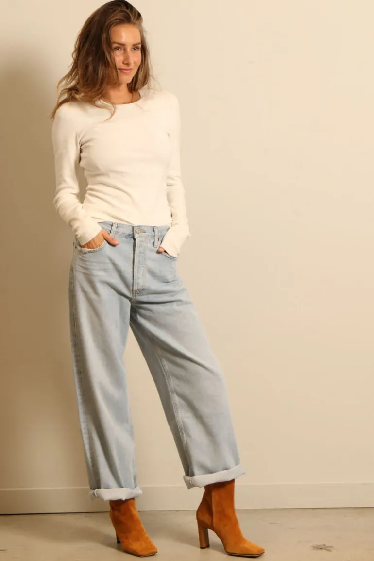 Joseph top - JF004762 Rd Nk Ls - Ivory