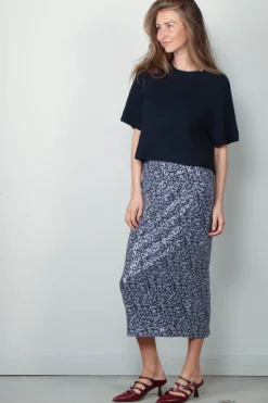 Joseph Top - Rd Nk Ss Linen Blend - Navy