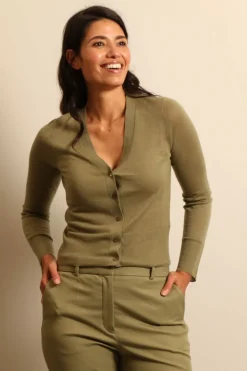 Joseph vest - JF008200 Cardigan - dark olive