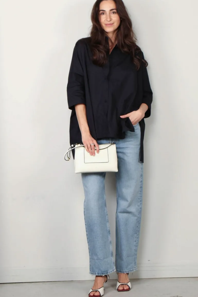 Joseph Blouse - Congo Blouse Poplin Gots - Navy