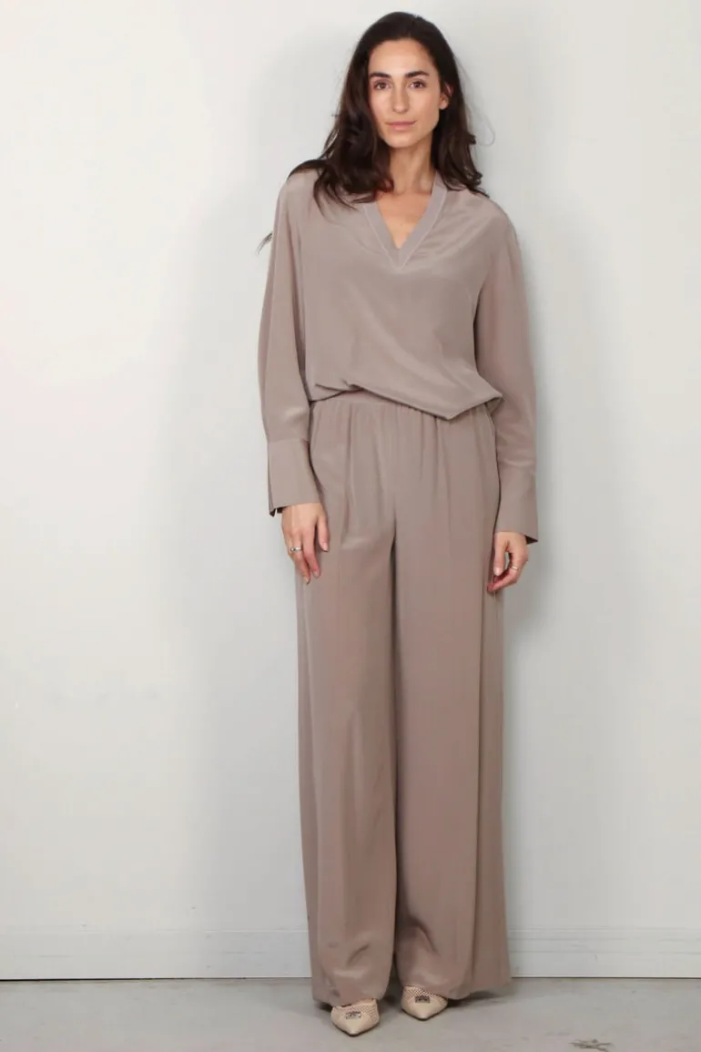 Joseph Blouse - Miller Crepe De Soie - Escargot