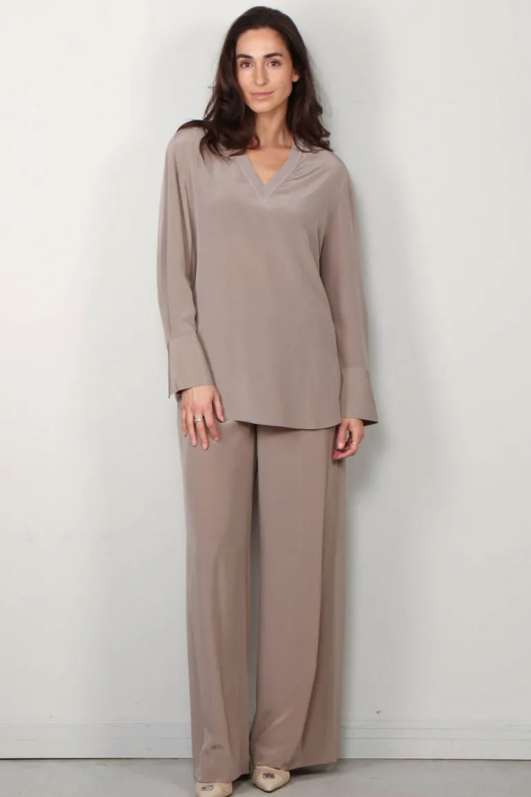 Joseph Blouse - Miller Crepe De Soie - Escargot