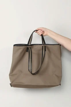 Kassl Editions Tas - Tote Canvas - Green Sage / Oil Black