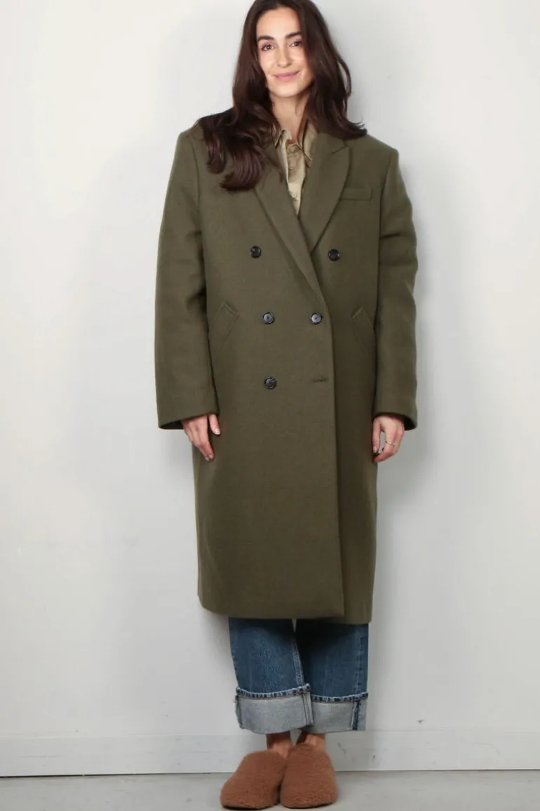 Kassl Editions Jas - Double breasted long wool - Mud